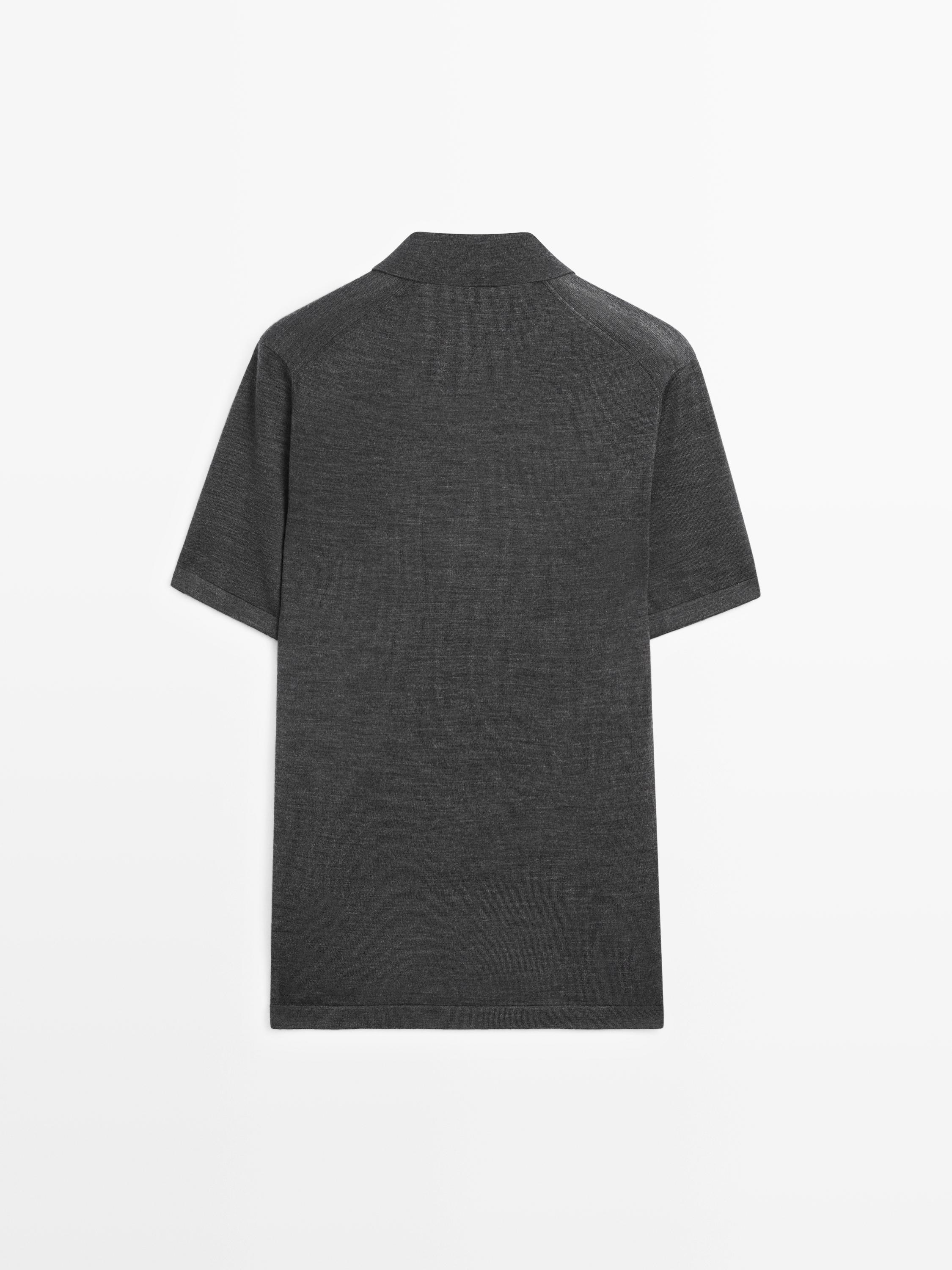 Knit V-neck polo shirt